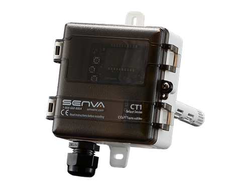 Senva CT1D-F3X : Duct CO2/Temperature Combo Sensor, 10K Type III Thermistor, Selectable Outputs: 4-20 mA, 0-5 VDC, or 0-10 VDC, No Display, 7-Year Limited Warranty