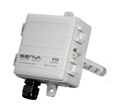 Senva VT0D-BK : Duct Mount Temperature/VOC Combo Sensor, 20K Thermistor, 0-10VDC Output, Buy American Act Compliant, 7-Year Limited Warranty