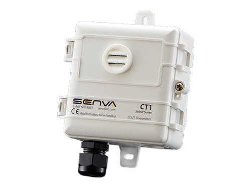 Senva CT1O-D3D : Outdoor Temperature/CO2 Sensor, 1K Platinum RTD, Selectable Outputs: 4-20 mA, 0-5 VDC, or 0-10 VDC, LCD Display, 7-Year Limited Warranty