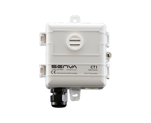 Senva CT1O-E3X : Outdoor Temperature/CO2 Sensor, 10K Type II Thermistor, Selectable Outputs: 4-20 mA, 0-5 VDC, or 0-10 VDC, No Display, 7-Year Limited Warranty