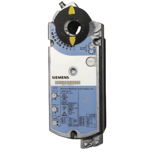 Siemens GBB136.1P : Non-Spring Return Damper Actuator, 221 lb-in, 24 Vac/dc, Floating Point Input, 125 sec Run Time, Auxiliary Switches Only, Plenum Rated
