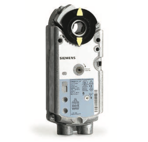 Siemens GMA166.1P : Electronic Damper Actuator Spring Return, 62 lb.-in. Torque, 90 Sec. At 50/60 Hz, Modulating, 0 to 10 Vdc, 24 VAC/DC, Plenum Cable, Dual Auxiliary Switches