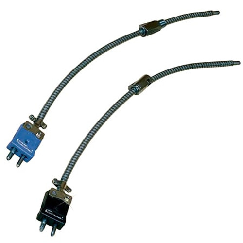 Omega ADR-J-G-1-48-1 : Adj Depth Thermocouple Probe, Spring Action, Spade Lugs, J Type, 0 ¡C to 720 ¡C, 0.28 " x 1 " (DxL) Probe, 304 SS, Immersion, Grounded, 48 " Cable, Bayonet, 20 AWG, ADR Series, Each