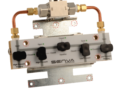 Senva PW31-5V-010C-D : Wet-Wet Differential Pressure Transducer, 5-Valve Bypass Assembly, 0-10PSI, 4-20mA Output, LCD Display, 7-Year Warranty