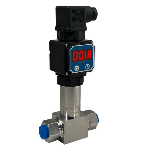 Senva PW31-5V-100C-D : Wet-Wet Differential Pressure Transducer, 5-Valve Bypass Assembly, 0-100PSI, 4-20mA Output, LCD Display, 7-Year Warranty