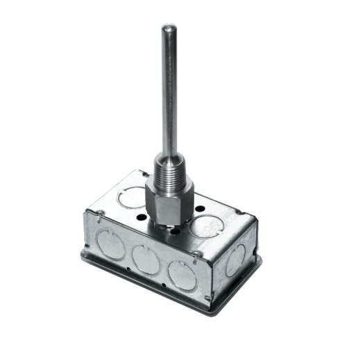 ACI A/AN-I-2.5"-GD : Immersion Temperature Sensor, Welded Thermowell Included, 10K Type III Thermistor, 2.5" Insertion Length, Galvanized Enclosure