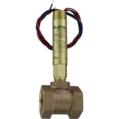Dwyer V6EPB-B-D-4-B Series V6 Flotect flow switch, brass body, DPDT, 1-1/4 in NPT brass tee
