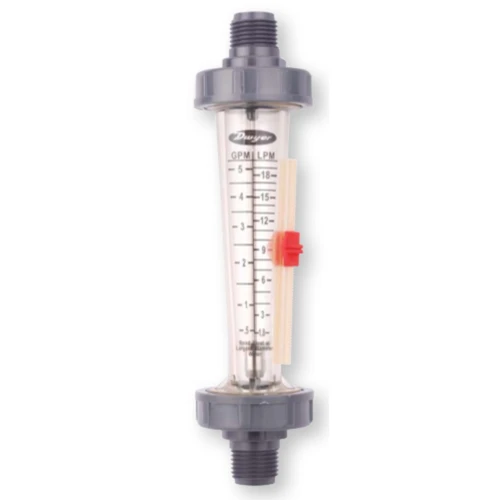 Dwyer LFMD-11-C2 : Polycarbonate Variable Area Flowmeter, 1 to 10 GPM (4 to 40 LPM) Water, 3/4 in. Male NPT, 6 in. Dual Scale