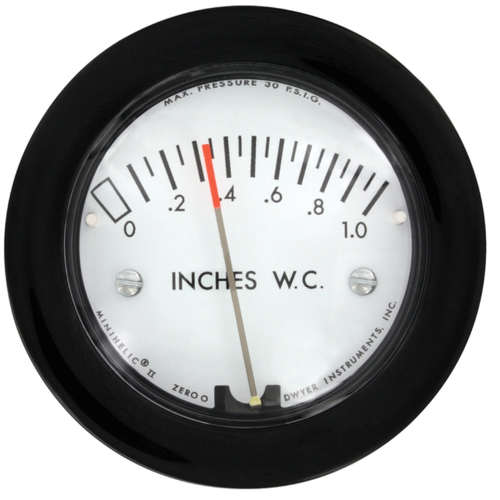 Dwyer 2-5000-100MM : Minihelic II Differential Pressure Gage, 0 to 100 mm w.c., Barbed Connection