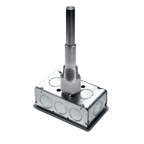 ACI A/20K-IM-2.5"-GD : Immersion Temperature Sensor, Machined Thermowell Included, 20K Thermistor, 2.5" Insertion Length, Galvanized Enclosure