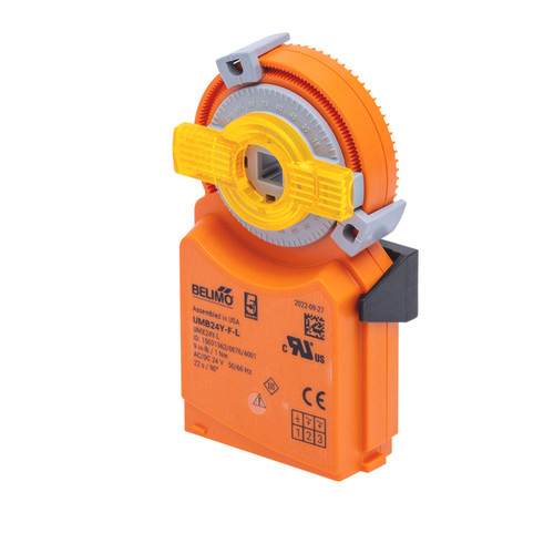 Belimo UMB24Y-F-L : Non-Fail Safe Damper Actuator, 8 in-lb torque, 24V AC/DC, Control On/Off, Floating Point, Mechanical interface Form fit 8x8 mm, Counter-Clockwise Rotation, Connector Plug, IP20 NEMA 1 Enclosure