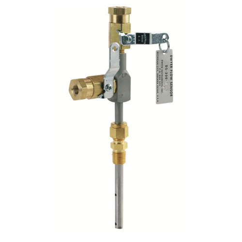 Dwyer DS-300-1-LV : DS-300 In-Line Averaging Pitot Flow Sensor, For 1 in Schedule 40 Pipe, K = 0.52, 304 SS Sensor Tube with 1/4 in Male NPT Compression Fitting, Less Valves (-LV), 200 psig at 200 deg F