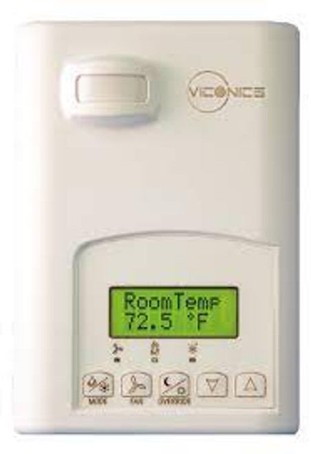 Viconics VT7355F5531P : Low-Voltage Fan Coil Room Controller, Humidity Sensor, ¡C/¡F Hotel/Lodging Control, 1H/1C Analog 0-10VDC Control Outputs, Factory assembled with PIR cover, ZigBee Pro Wireless