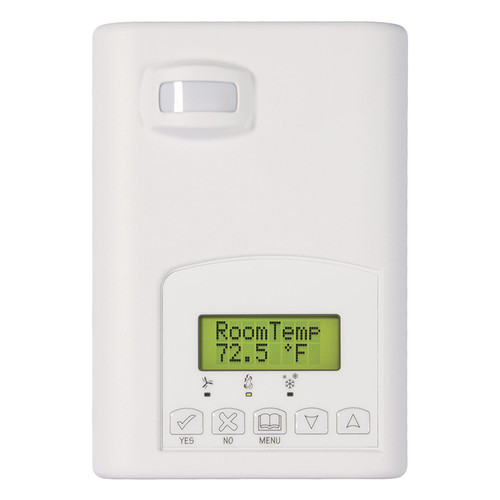 Viconics VT7656E5531B : Indoor Air Quality Room Controller, Local Scheduling/Programmable, Economizer, 2H/2C, Factory assembled with PIR cover, BACnet MS/TP Communication