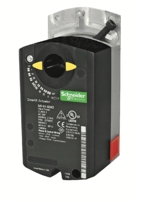 Schneider Electric MS41-6043 : Non-Spring Return Rotary Electric SmartX Damper Actuator, 44-in-lb Torque, 24VAC, Modulating 0-10VDC Control Signal