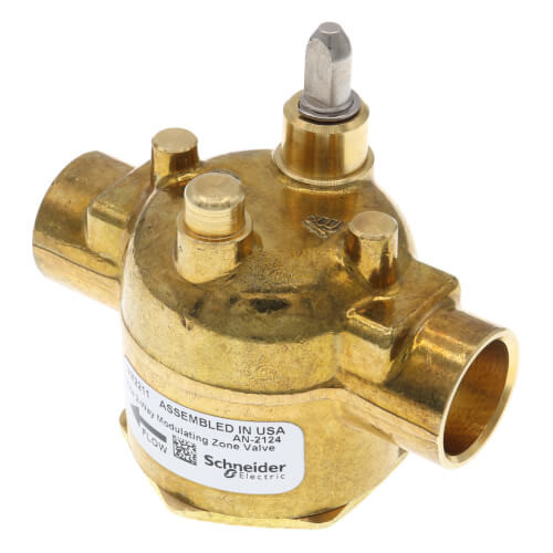 Schneider Electric VM2313 : 2-Way 3/4" Erie VM PopTop Modulating Zone Valve (No Steam), Sweat Connection, Cv Rating 4.0 (Valve Only)