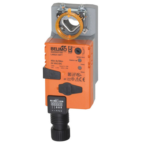 Belimo LMX24-MFT : Non Spring Return (Non Fail-Safe) Damper Actuator, 45 in-lb Torque, 24VAC/DC, Programmable (2-10VDC Default) Control Signal, Configurable X-Platform, 5-Year Warranty