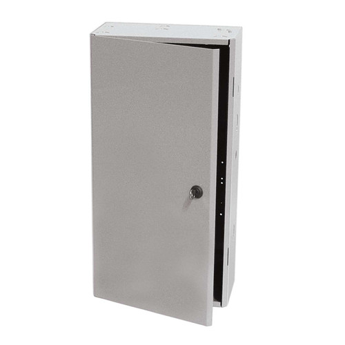 Functional Devices MH3820 : Metal Housing, Reversible Hook Hinge Key Latch Door, NEMA 1, 24.5" H x 12.5" W x 6.5" D with 2.75" x 18" Mounting Track