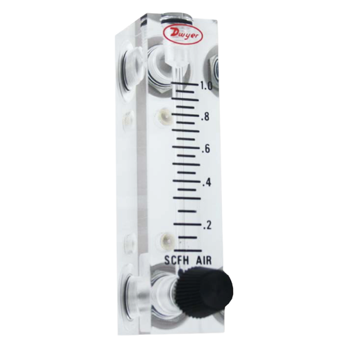 Dwyer VFA-32-BV-BSPT : Visi-Float Acrylic Flowmeter, 6 to 50 cc/min Water, 2 in. Scale, Brass Valve, BSPT
