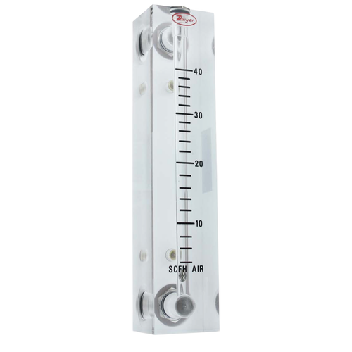 Dwyer VFB-54-SS : Visi-Float Acrylic Flowmeter, 10 to 150 SCFH Air, 4 in. Scale, No Valve, 1/8 in. NPT Back Connections, SS Wetted Parts
