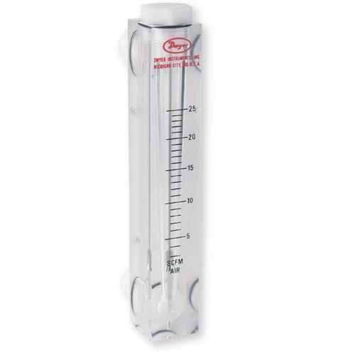 Dwyer VFCII-132 : Visi-Float Acrylic Flowmeter, 200 to 1400 LPM Air, 5 in. Scale, 1 in. MNPT Back Connections