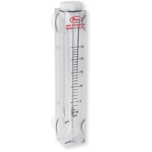 Dwyer VFCII-133 : Visi-Float Acrylic Flowmeter, 300 to 2800 LPM Air, 5 in. Scale, 1 in. MNPT Back Connections