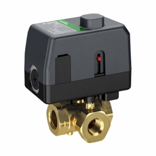 Schneider Electric VBS3N15+M313A00 : 3-Way 3/4" Characterized Ball Valve, Cv Rating 4.5, Stainless Steel Trim, Spring Return Normally Open (NO) Valve Actuator, 24VAC, Proportional Control Signal, Terminal Block