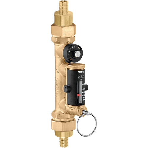 Caleffi 132654AFC : QuickSetter+ Balancing Valve with Built-In Flowmeter, 1" PEX Crimp, 2.0 - 7.0 GPM, DZR Low-Lead Brass
