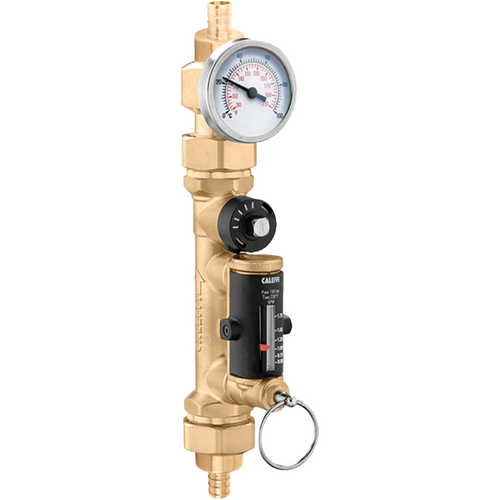 Caleffi 132533AFC : QuickSetter+ Balancing Valve with Temperature Guage and Built-In Flowmeter, 3/4" PEX Expansion, 0.5 - 1.8 GPM, DZR Low Lead Brass