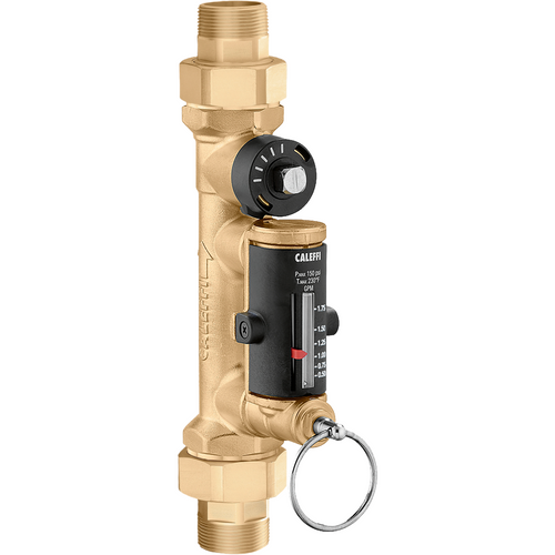 Caleffi 132430AFC : QuickSetter+ Balancing Valve with Built-In Flowmeter, 1/2" MNPT Union Connections, 0.5 - 1.8 GPM, DZR Low Lead Brass