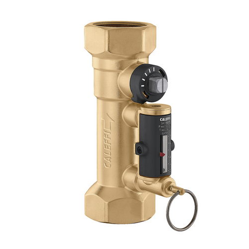 Caleffi 132772A : QuickSetter Balancing Valve with Built-In Flowmeter, 1-1/4" FNPT, 5.0 - 19 GPM, Brass