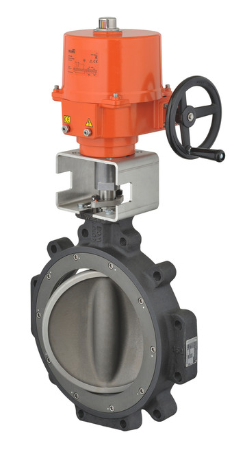 Belimo F6250-150SHP+SY4-24MFT : 2-Way 10" Inch Butterfly Valve, ANSI Class 150, Cv 3517 + Non Fail-Safe Industrial Valve Actuator, 24VAC, Programmable (2-10VDC Default) Control Signal, 2x SPDT, NEMA 4X, 2-Year Warranty