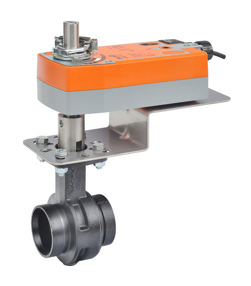 Belimo F665VIC+AFX24-MFT-X1 : 2-Way 2-1/2" Butterfly Valve, ANSI ClassÊGrooved AWWA, CvÊ260 + Spring Return Valve Actuator, 24VAC/DC, Programmable (2-10VDC Default) Control Signal