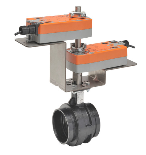 Belimo F680VIC+2*AFBUP-X1 : 2-Way 3" Butterfly Valve, ANSI ClassÊGrooved AWWA, CvÊ440 + Dual Spring Return Valve Actuator, 24 to 240 VAC / 24 to 125 VDC, On/Off Control Signal, 5-Year Warranty