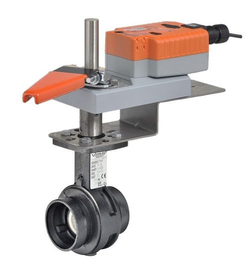 Belimo F680VIC+GKX24-MFT-X1 : 2-Way 3" Butterfly Valve, ANSI ClassÊGrooved AWWA, CvÊ440 + Electronic Fail-Safe Valve Actuator, 24VAC/DC, Programmable (2-10VDC Default) Control, 5-Year Warranty