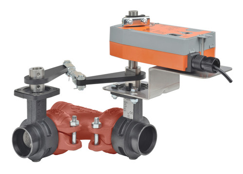 Belimo F750VIC+AFBUP-X1 : 3-Way 2" Butterfly Valve, ANSI ClassÊGrooved AWWA, CvÊ115 + Spring Return Valve Actuator, 24 to 240 VAC / 24 to 125 VDC, On/Off Control Signal, 5-Year Warranty