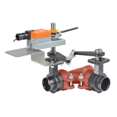 Belimo F750VIC+AMX24-MFT-X1 : 3-Way 2" Butterfly Valve, ANSI ClassÊGrooved AWWA, CvÊ115 + Non-Fail-Safe Valve Actuator, 24VAC/DC, Programmable (2-10VDC Default) Control Signal, 5-Year Warranty