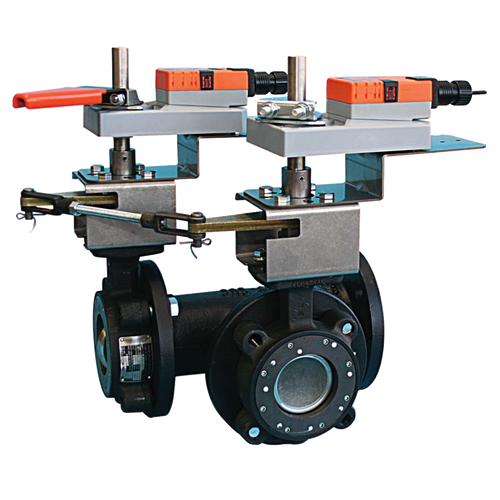 Belimo F765-300SHP+2*GKX24-MFT-X1 : 3-Way 2-1/2" Inch Butterfly Valve, ANSI Class 300, Cv 146 + Dual Electronic Fail-Safe Actuator, 24VAC/DC, Programmable (2-10VDC Default) Control, 5-Year Warranty