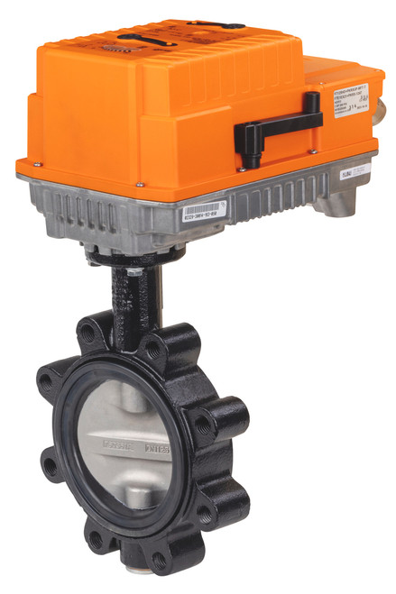 Belimo F6100L+PKRXUP-MFT-T : 2-Way 4" Inch Butterfly Valve, ANSI Class Consistent with 125, Cv 798 + Electronic Fail-Safe Actuator, 24 to 240 VAC / 24 to 125 VDC, Programmable (2-10VDC Default) Control, 2x Aux. Switches, Terminal Strip, NEMA 4X