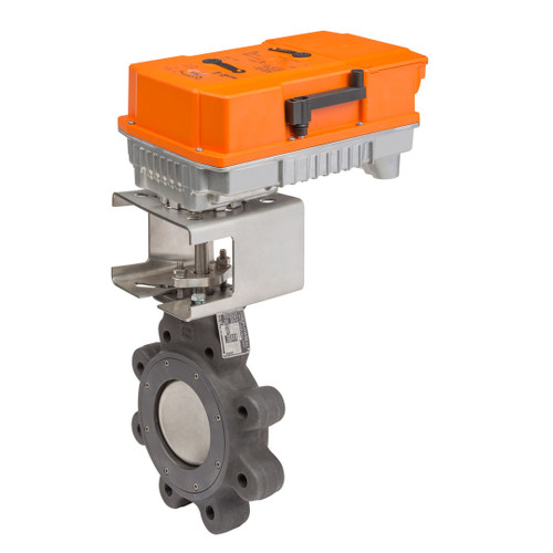 Belimo F6200-150SHP+PRBUP-3-T : 2-Way 8" Inch Butterfly Valve, ANSI Class 150, Cv 2064 + Non-Fail Safe Valve Actuator, 24 to 240 VAC / 24 to 125 VDC, On/Off, Floating Point Control Signal, Terminal Strip, 2x SPDT Auxiliary Switches, NEMA 4X, 5-Year Warranty