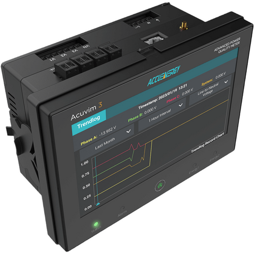 AccuEnergy ACUVIM-3-M-MV-P2 : Acuvim-3 Advanced Power Quality Meter, Din Rail Mount Without Lcd, 333Mv/Rogowski Coil Current Input (Field Selectable), 20-60Vdc Auxiliary Power Supply