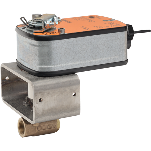 Belimo B2050VSS-15+LF120-S US : 2-way 1/2" Ball Valve (VSS), Cv Rating (30 GPM Δ4 psi), Stainless Steel Body, Ball and Stem+ Fail-Safe Valve Actuator, 120VAC, On/Off Control Signal, (1)SPDT 3A @250V Aux Switch