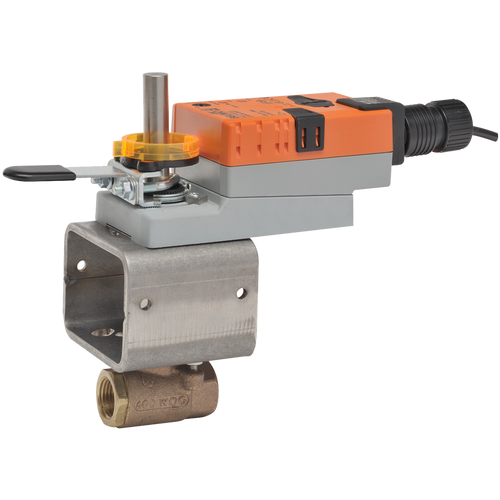 Belimo B2050VSS-15+LMX24-3-X1 : 2-way 1/2" Ball Valve (VSS), Cv Rating (30 GPM Δ4 psi), Stainless Steel Body, Ball and Stem + Non-Fail-Safe Valve Actuator, 35 in-lb Torque, 24VAC/DC, On/Off, Floating Point Control Signal
