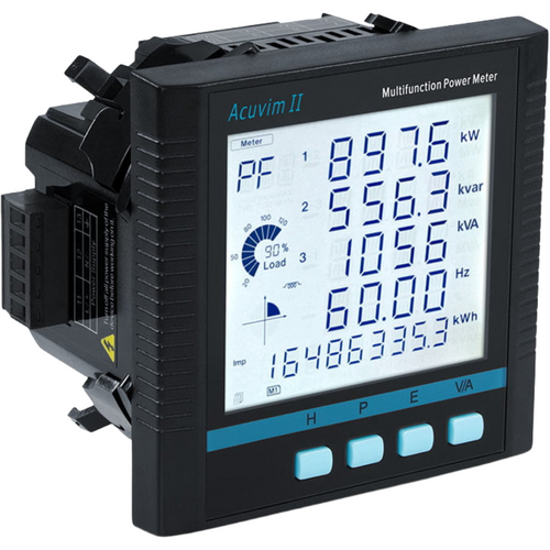 AccuEnergy ACUVIM-IIW-D-5A-P1V3 : Acuvim IIW Power Quality Meter, Panel Mount Meter with LCD Display, 5A/1A CT Current Input, Universal AC/DC Power