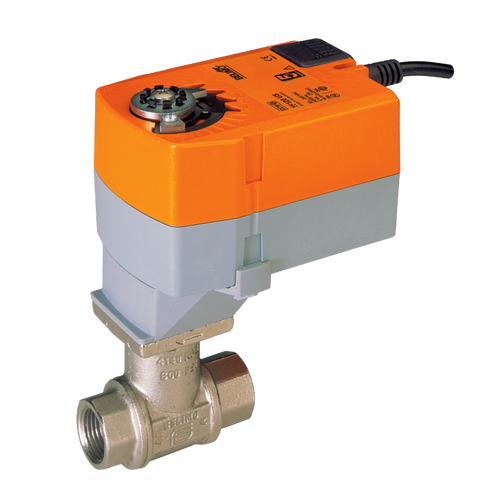 Belimo B215+TFRX24-MFT : 2-Way 1/2" Characterized Control Valve (CCV), Cv Rating 10, (20 GPM @ Δ 4 psi), Stainless Steel Trim + Configurable Fail-Safe Valve Actuator, 24VAC/DC, Programmable (2-10VDC Default) Control Signal, 5-Year Warranty