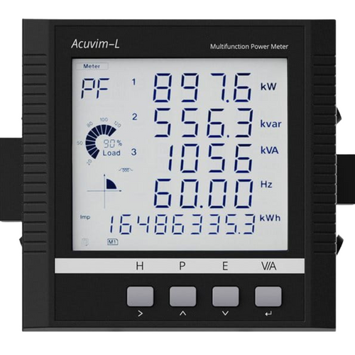 AccuEnergy ACUVIM-CL-D-MV-P2V4 : Acuvim CL Multifunction Power & Energy Meter, Panel Mount Meter with LCD Display, 333mV / Rogowski Coil Current Input , Low Voltage DC Power Supply (20~60Vdc), Class 0.5, Harmonics up to 31st