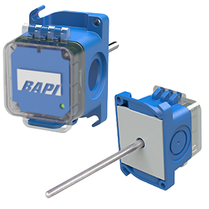 BAPI BA/TXS10[50 TO 130F]-D-8”-BBX-TS : Duct Temperature Transmitter, 0 to 10V Output, 50 to 130F Temperature Transmitter Range, BAPI-Box NEMA 1 Enclosure, Terminal Strip Connection