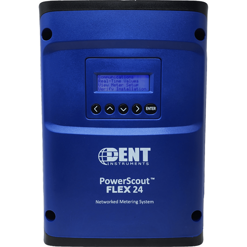 Dent Instruments PS24FX-C-D-N-D : PowerScout FLEX 24 Multi-Circuit Power Submeter, 24-Channel, BACnet/Modbus, Enclosure with Display, DENTCloud Enabled