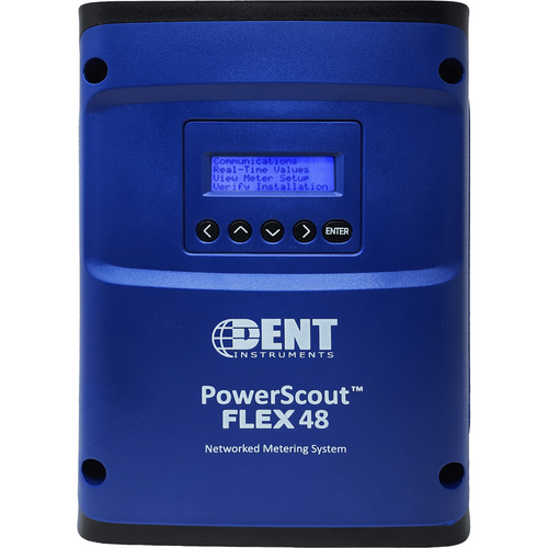 Dent Instruments PS48FX-P-D-N : PowerScout FLEX 48 Multi-Circuit Power Submeter, 48-Channel, BACnet/Modbus, Mounting Plate with Display