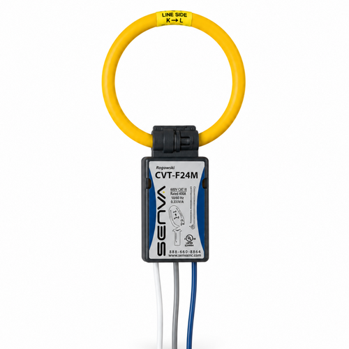 Senva CVT-F24M-L10-C6 : Flexible Split-Core Rogowski CVT, 2400A Operating Range, 15-Inch Rope, 10 ft Blue Lead, for EM-RS485 & EM-PULSE Meters, Buy American Act & TAA Compliant